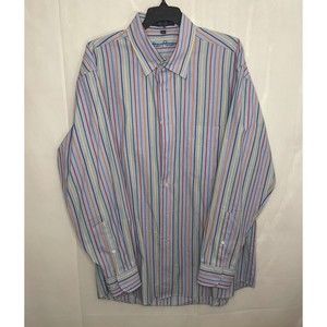 Alan Flusser Men’s Size Large Cotton Button Up Colorful Long Sleeve Shirt